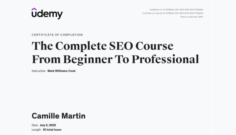 udemy seo course by mark cook